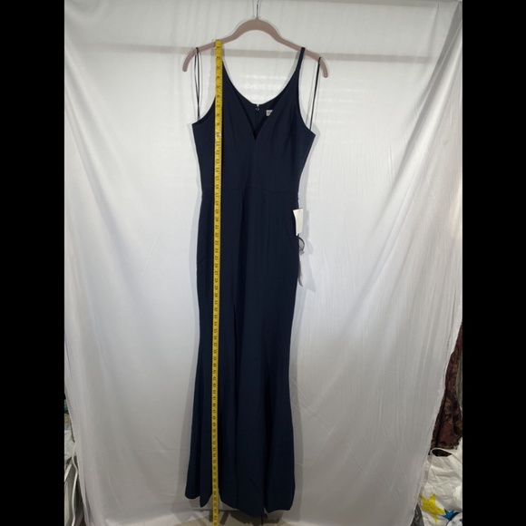 NWT Dress the Population [ Small ] Iris Slit Crepe‎ Gown in Midnight Blue - Picture 10 of 15